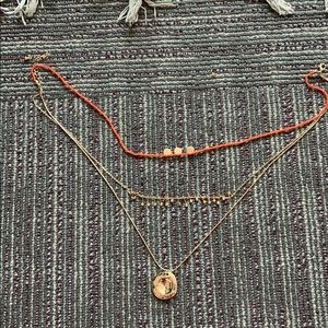 Gold and orange necklace